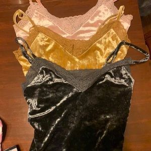 forever21 velvet crop tops